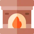 Icône de cheminée avec feu
